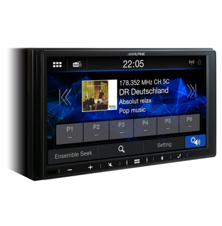 Alpine CDE-205DAB CD/ Bluetooth Car Radio, Black